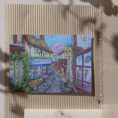 Lightbear Lane in Spring - pack of 3 cards, free delivery