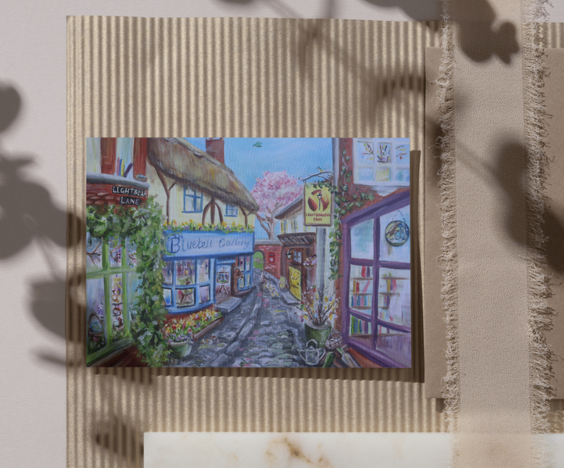 Lightbear Lane in Spring - pack of 3 cards, free delivery
