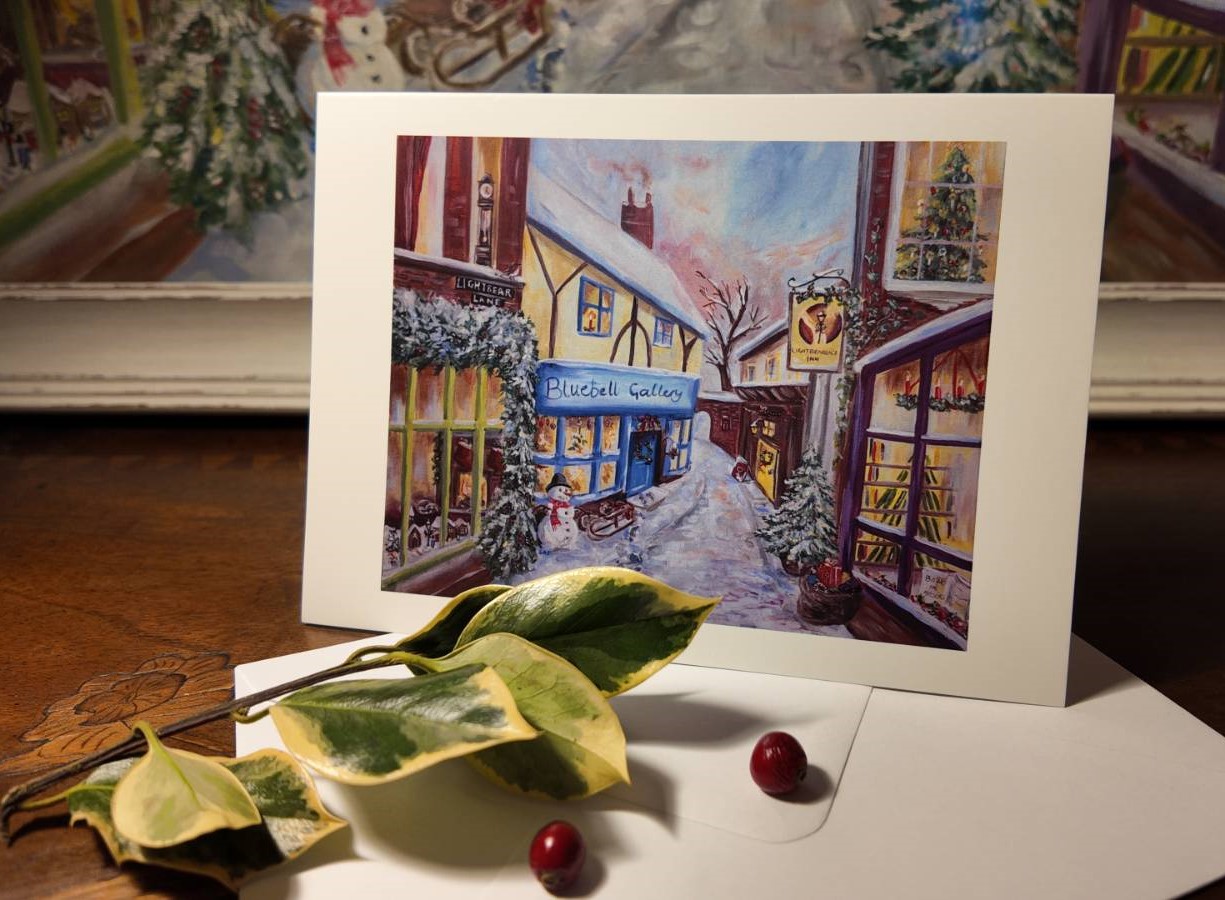 Lightbear Lane at Christmas - pack of 3 cards, free delivery
