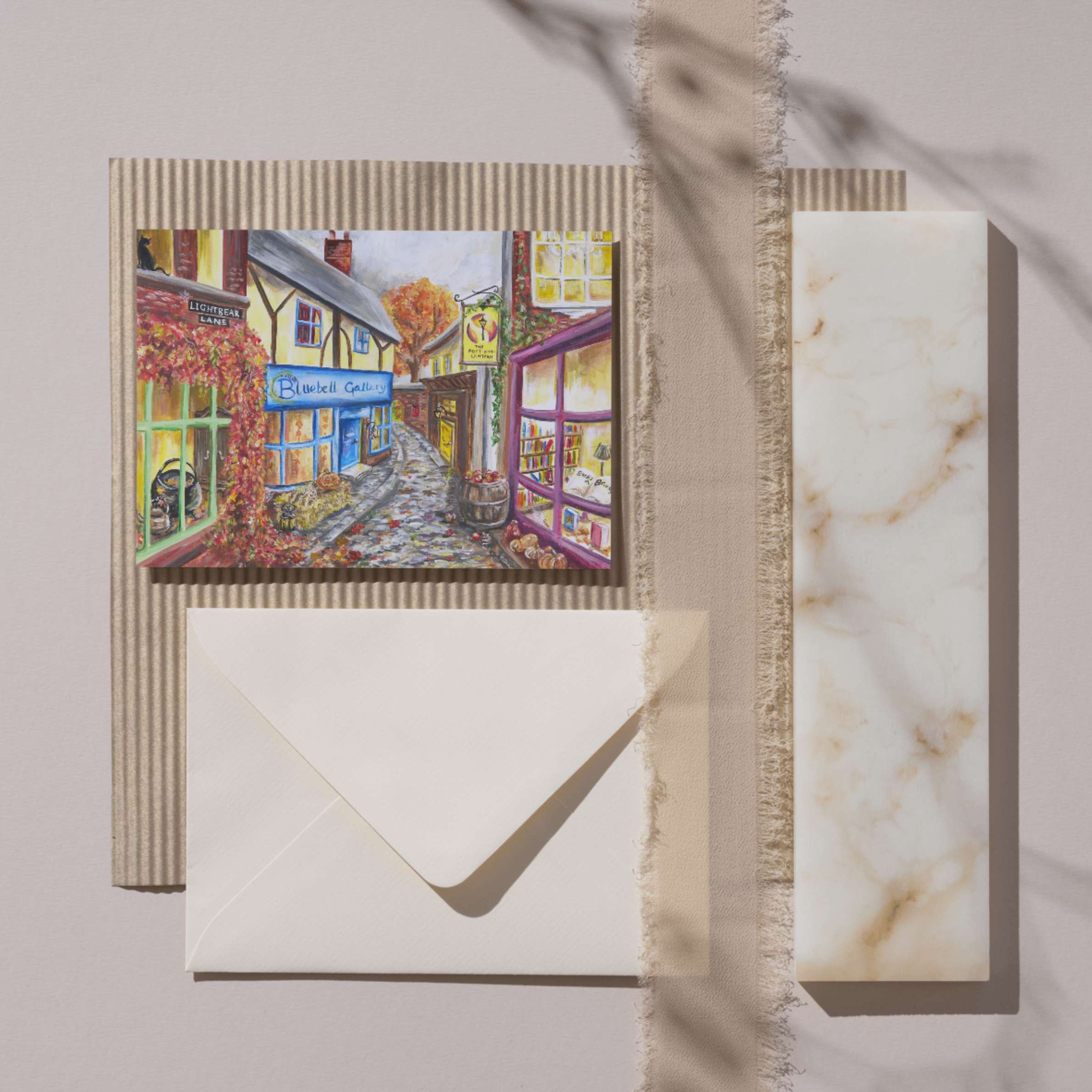 Lightbear Lane in Autumn - pack of 3 cards, free delivery